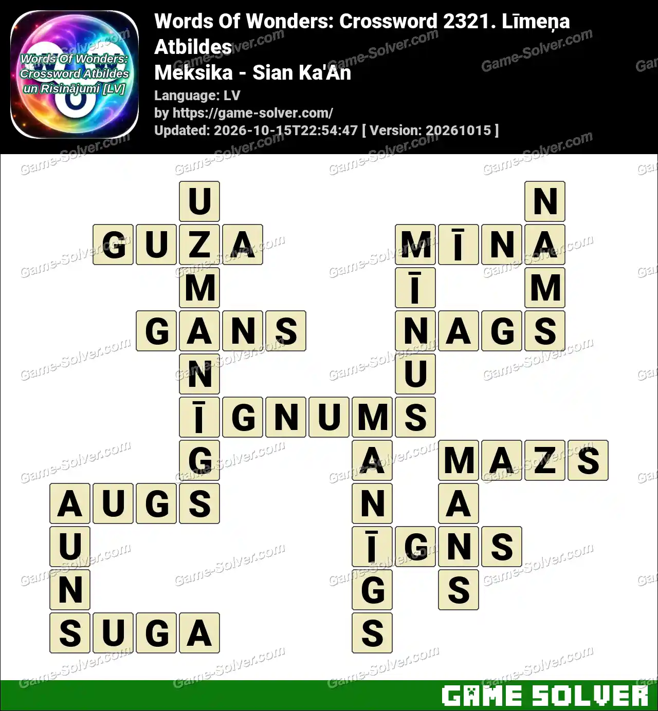 Words Of Wonders: Crossword 2321. Līmeņa Atbildes – Meksika – Sian Ka’An
